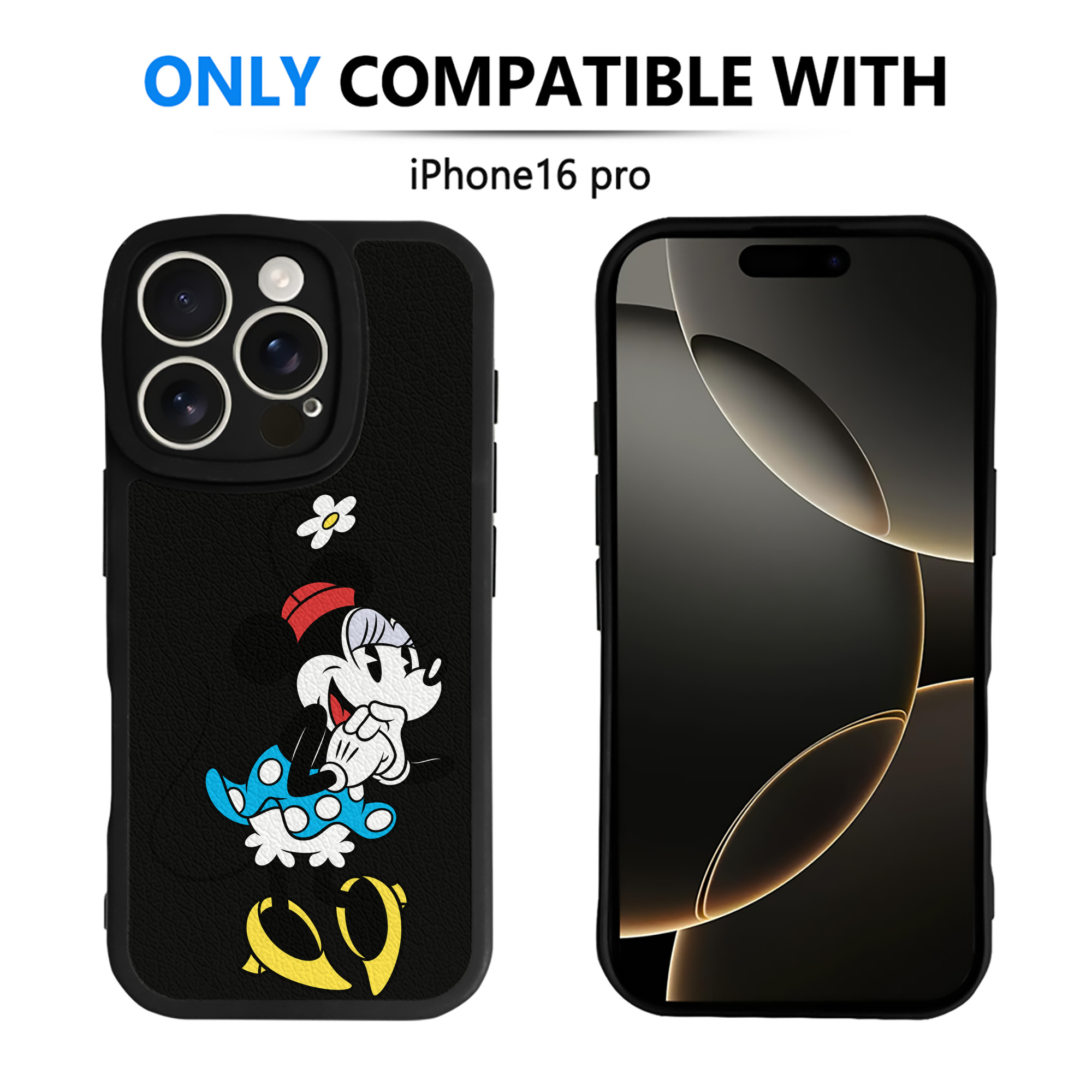 （画像用） ミッキーマウス Mickey Mouse 【iPhone 16シリーズ対応】シリコンスマホケース（レザー調） 材質：シリコン